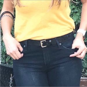 Black Vegan Leather Snake Print Fashion Belt✨